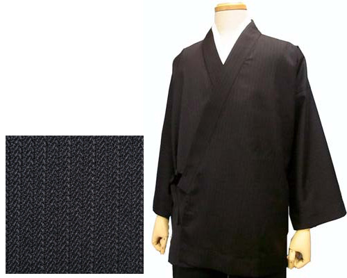 ウールの作務衣(G003：ブラック)