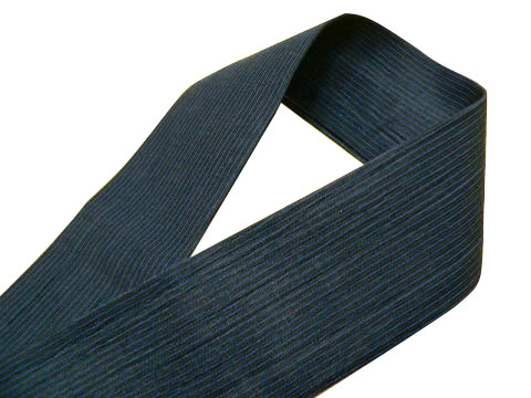 半衿 HE004-38 綿麻シワ加工G421 紺細縞
