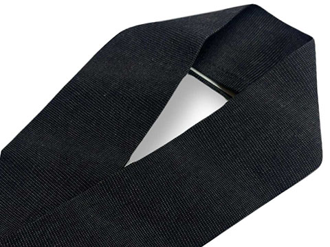 半衿 よろけ織 黒灰